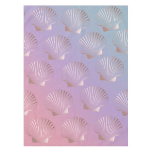 Girly rose gold seashell pattern colourful tablecloth