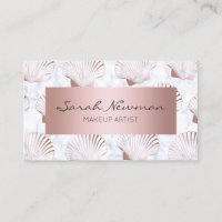 Girly rose gold seashell pattern & white marble