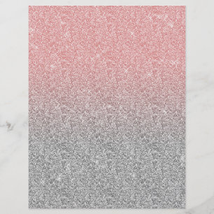 Girly Rose Gold Silver Glitter Ombre Design Custom Letterhead