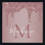 Girly Rose Gold Sparkle Glitter Drips Monogram Faux Canvas Print<br><div class="desc">Girly Rose Gold Sparkle Glitter Drips Monogram Canvas Wall Art with fashion faux blush pink/rose gold glitter drips on a chic background with your custom monogram and name. Perfect for your baby's or girl's room. Please contact us at cedarandstring@gmail.com if you need assistance with the design or matching products.</div>