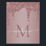 Girly Rose Gold Sparkle Glitter Drips Monogram Faux Canvas Print<br><div class="desc">Girly Rose Gold Sparkle Glitter Drips Monogram Faux Canvas Print with fashion faux blush pink/rose gold glitter drips on a chic background with your custom monogram and name. This cute design is easy to customise and is perfect for your baby or toddler's bedroom or for a 1st birthday or new...</div>