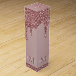 Girly Rose Gold Sparkle Glitter Drips Monogram Wine Box<br><div class="desc">Girly Rose Gold Sparkle Glitter Drips Monogram Wine Box with fashion faux blush pink/rose gold glitter drips on a chic background with your custom monogram and name. Great for your birthday, bachelorette party, or just for anyone who loves the luxury glam lifestyle. Perfect for your luxury aesthetic! Please contact us...</div>