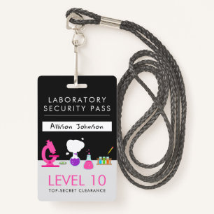 Girly Science Party Security Pass ID Badge