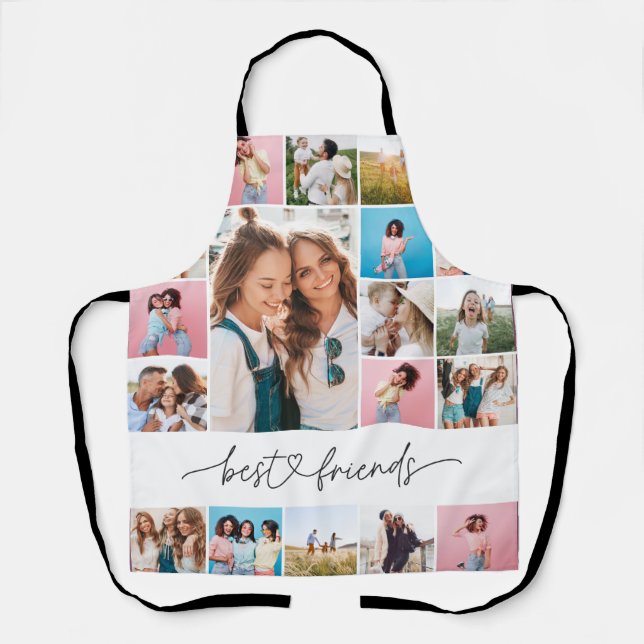 Girly script 16 photo best friend modern simple apron (Front)