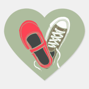 Girly Shoes & Sneakers Heart Wedding (Camo) Sticker