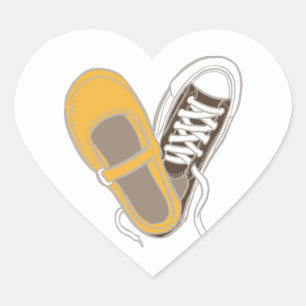 Girly Shoes & Sneakers Heart Wedding Heart Sticker