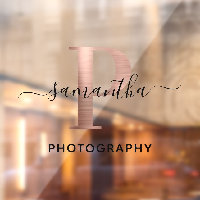 Girly Signature Rose Gold P Monogram Logo (Sheet 2)