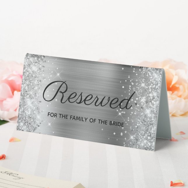 Girly Silver Glitter and Foil Reserved (In SItu (Wedding))