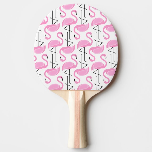 Girly Simple Modern Pink Flamingo Pattern Ping Pong Paddle (Front)