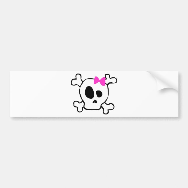Girly skull bumper sticker (Front)