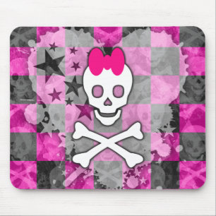Girly Skull & Crossbones Mouse Pad
