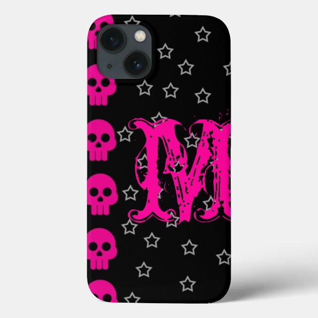 Girly Skull EMO Punk Rocker Roc Monogram IPAD Case (Back)