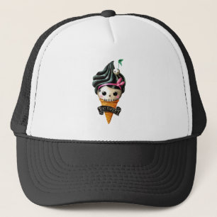 Girly Skull Ice Cream Cone Trucker Hat