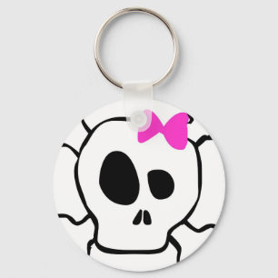 Girly skull key ring