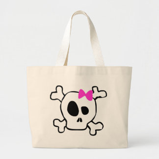Girly skull large tote bag