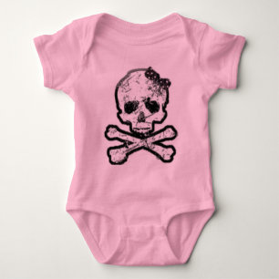 girly skull onsie baby bodysuit