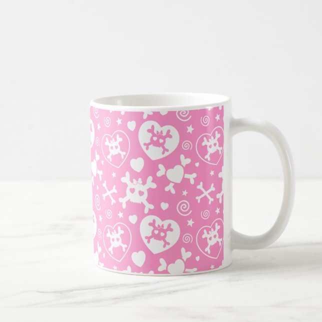 Girly Skull Pattern Coffee Mug (Right)