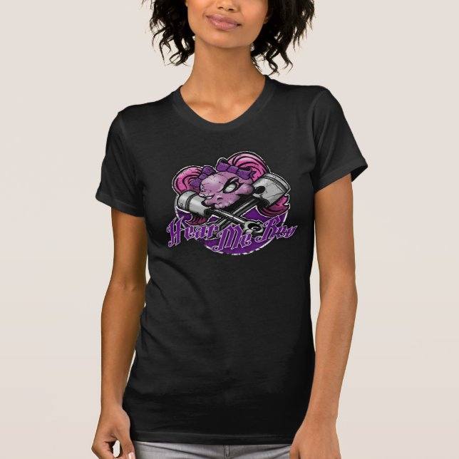 Girly Skull - Purple T-Shirt (Front)