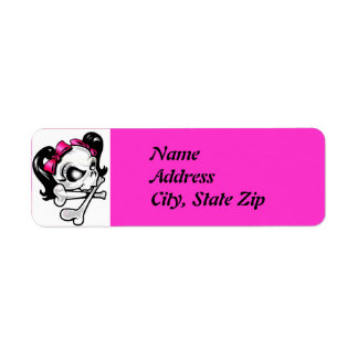 Girly Skull Return Address Label