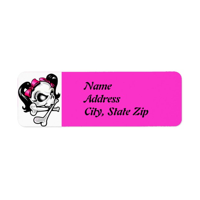 Girly Skull Return Address Label (Front)