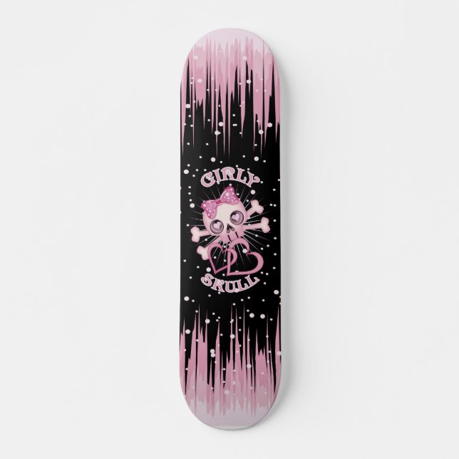GIRLY SKULL SKATE SKATEBOARD (Front)