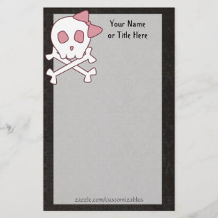 Girly Skull Stationery