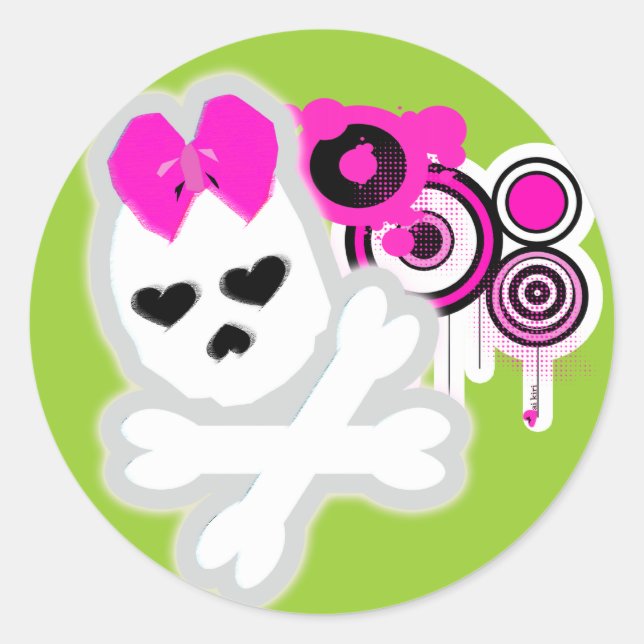 Girly SKull Sticker (Front)