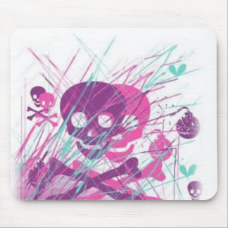 Girly Skulls Mouse Pad