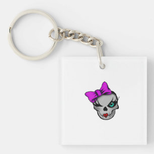 Girly Skully Key Ring