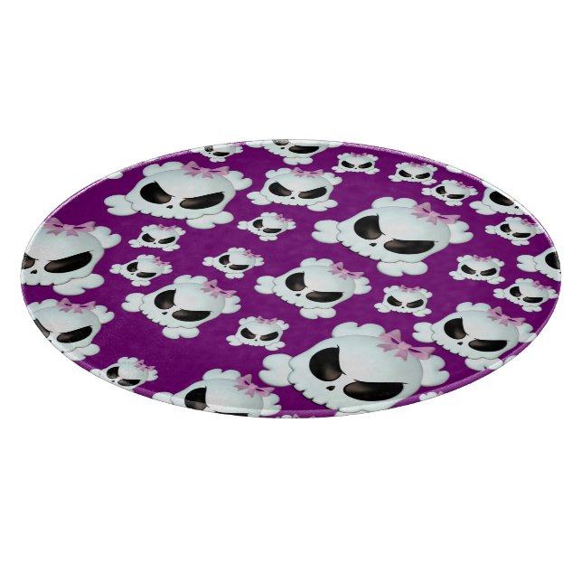 Girly Skullz Cutting Board (Corner)