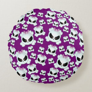 Girly Skullz Round Cushion