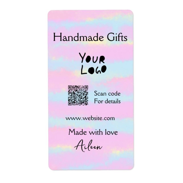 Girly small business handmade gifts made love QR (Front)