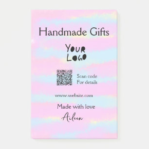 Girly small business handmade gifts made love QR Post-it Notes