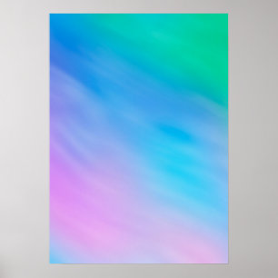 Girly Soft Rainbow Coloured Sky Poster