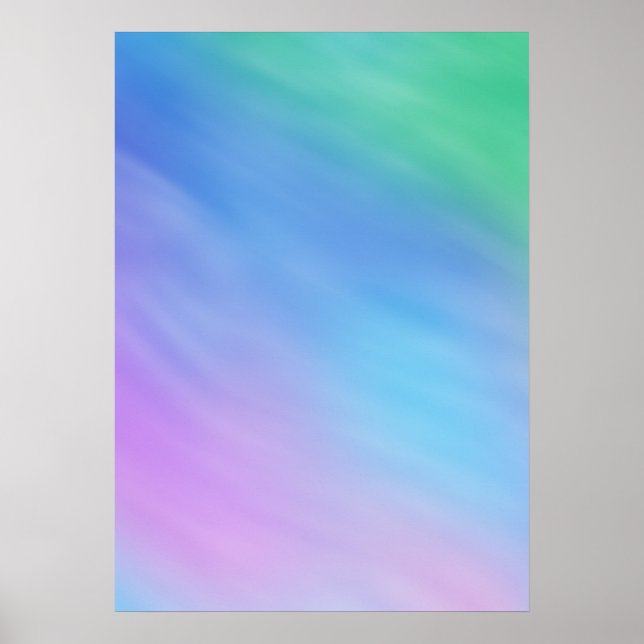 Girly Soft Rainbow Coloured Sky Poster (Front)
