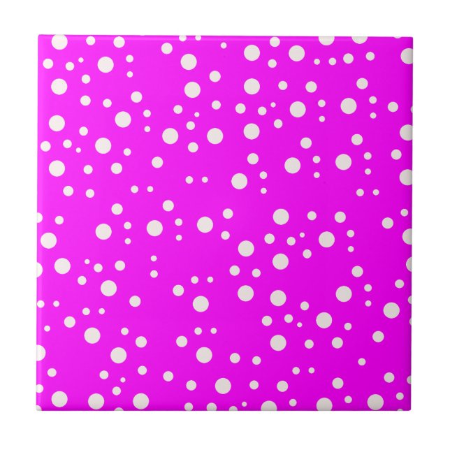 Girly Solid Pink Fuchsia Wall | Light Bright Pink Ceramic Tile (Front)
