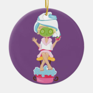 Girly Spa Girl Christmas Holiday Ornament
