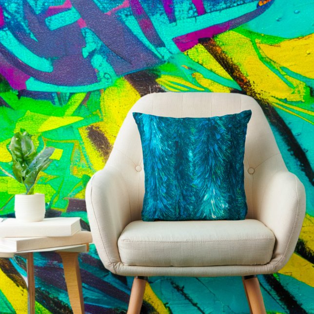 Girly Sparkle Glitter Teal Turquoise Bling Glam Cushion (Creator Uploaded)