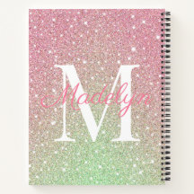 Girly sparkles Colourful Glitter Monogram Name