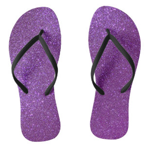 Girly Sparkly Royal Purple Glitter Thongs