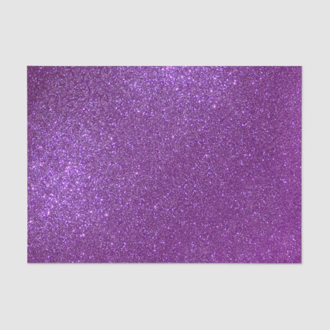 Girly Sparkly Royal Purple Glitter Tissue Paper (Front)