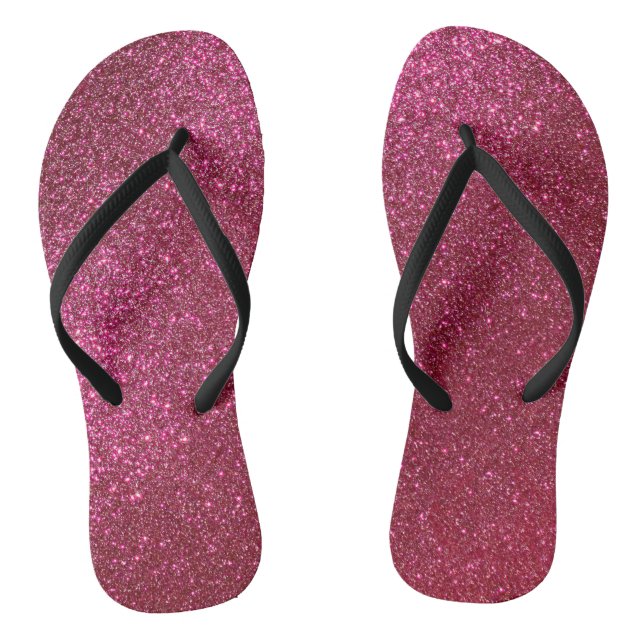 Girly Sparkly Wine Burgundy Red Glitter Thongs (Footbed)