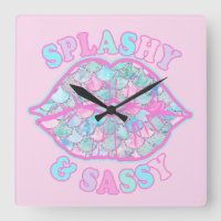Girly Splashy & Sassy Pink Turquoise Mermaid Kiss