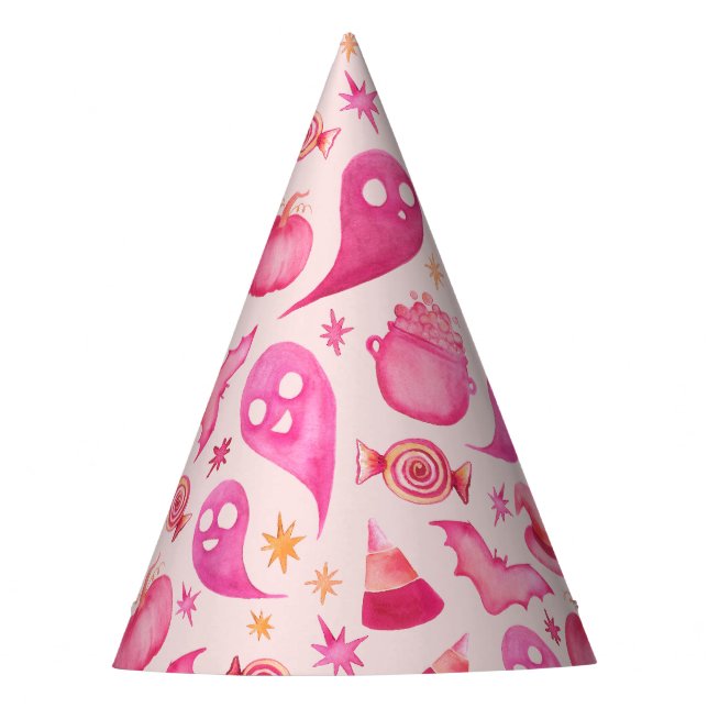 Girly Spooky One 1st Birthday Name Party Hat (Front)