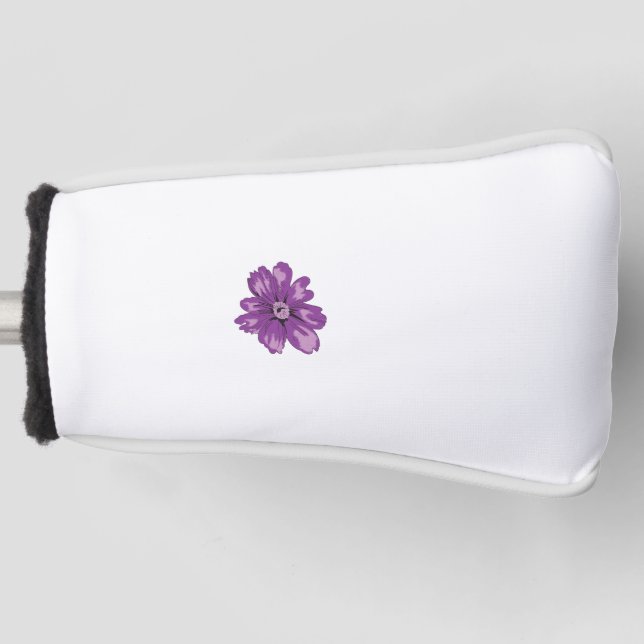Girly Style, Light Eggplant, Bleached Cedar Golf Head Cover (Front)