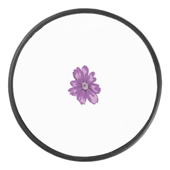 Girly Style, Light Eggplant, Bleached Cedar Hockey Puck (Front)