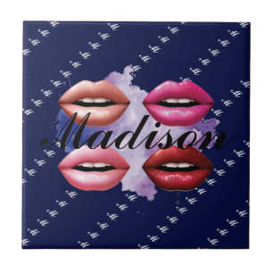 Girly Style Lips Beauty Custom Personalised Ceramic Tile