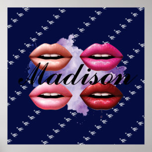Girly Style Lips Beauty Custom Personalised Poster