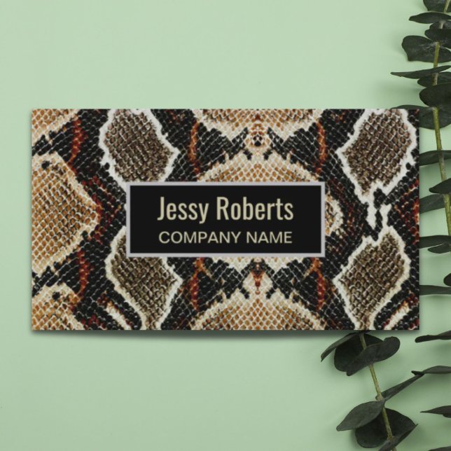 Girly stylish animal print snake skin fashion business card (Girly stylish animal print snake skin fashion business card)