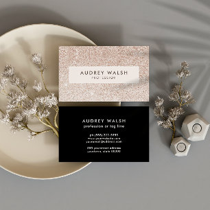 Girly Stylish Champagne pink glitter Luxury Business Card